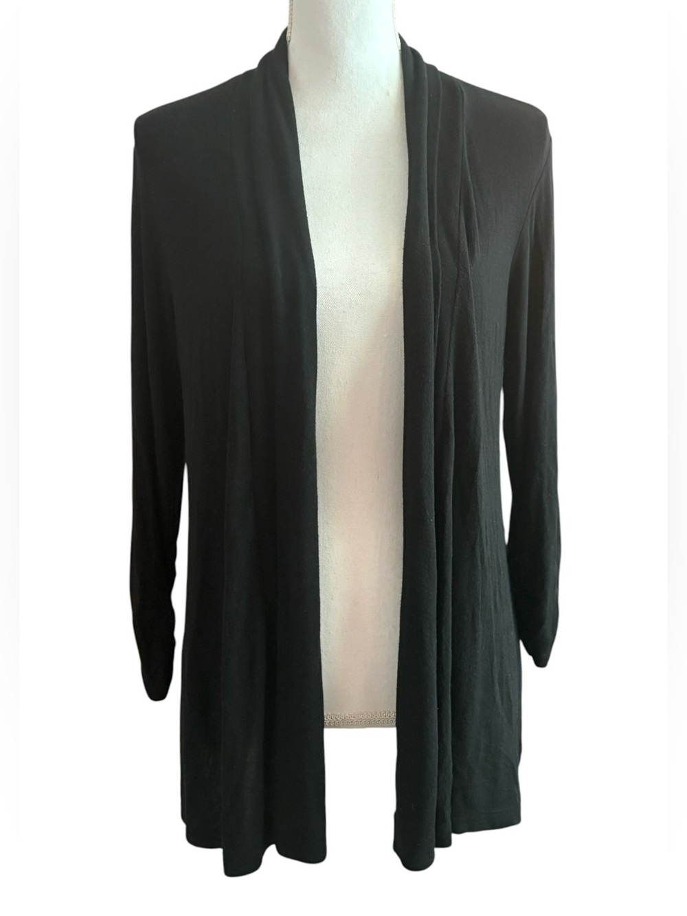 Open-Front Black Women's Sweater Cardigan - Lightweight Layer